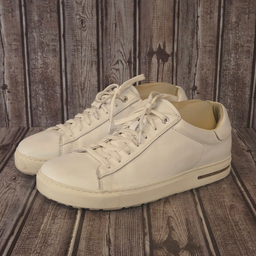 Sz 42 R/ 9 Mens Birkenstock Bend Low White Leather Comfort Sneakers Shoes VGUC